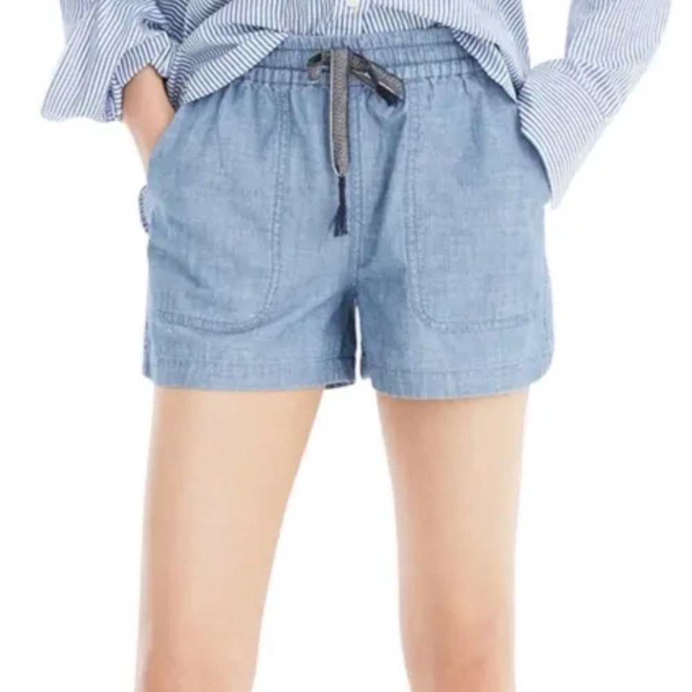 J Crew Point Sur Women's Seaside Short In Chambray Blue J2383 Sz XS (will fit S)
